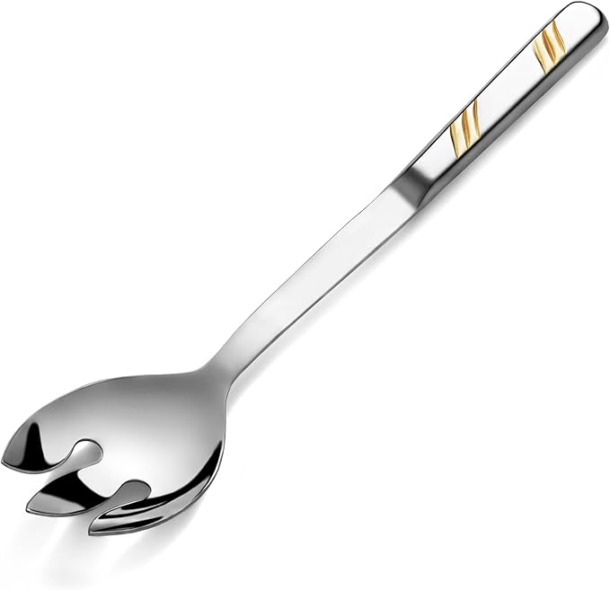 New Star Foodservice Hollow Handle Notched Serving Spoon (Gold, Notched Serving Spoon (12-Inch))
