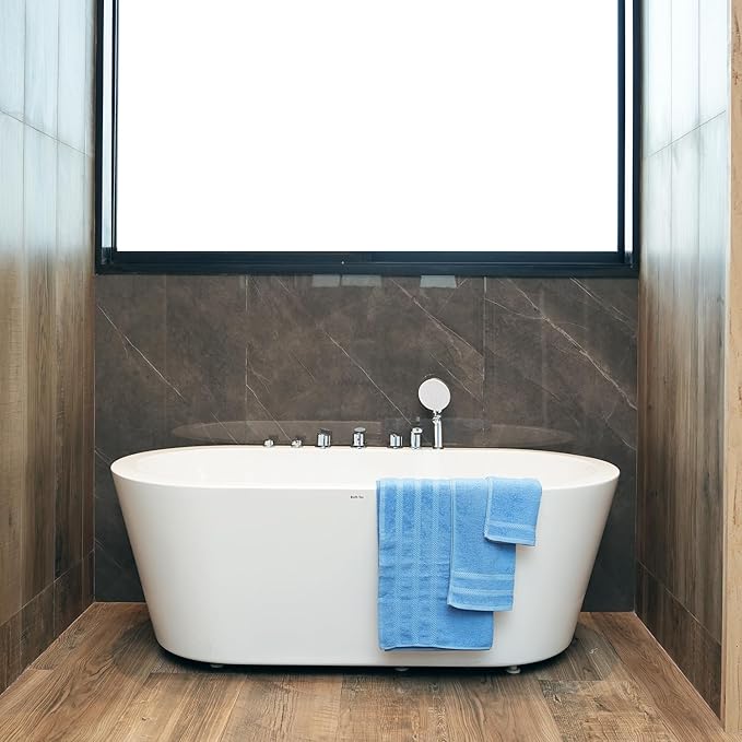 Sky Blue Towel Set, Pack of 6 – 100% Ringspun Cotton, Soft, Quick-Dry & Highly Absorbent | 2 Bath Towels, 2 Hand Towels & 2 Face Towels for Bathroom & Guest Use