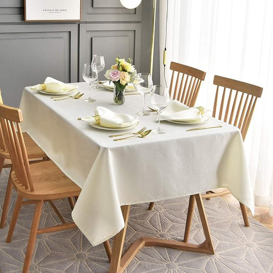 maxmill Jacquard Cloth Napkin 20 x 20 Inch Swirl Pattern Solid Washable Polyester Dinner Napkins Set of 4 with Hemmed Edges Great for Family Holiday Dinners Weddings Parties and Banquets Ivory