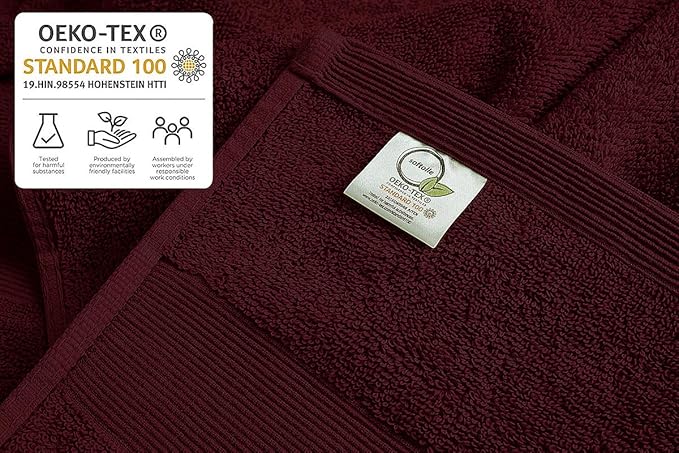 Softolle Luxury Bath Towels Set of 4 (27” x 54”) | Towels for Bathroom | Super Soft | Highly Absorbent Towels for Home, Spa, Gym (Red)