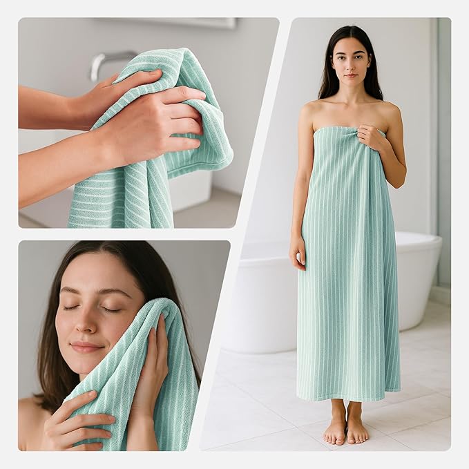 REDKISS Ultra Soft Bath Towels Set of 6 Large 35"x70" | 100% Microfiber, Highly Absorbent & Quick Dry | sage Green Towels for Bathroom, Spa, Gym | 2 Bath, 2 Hand, 2 Washcloths