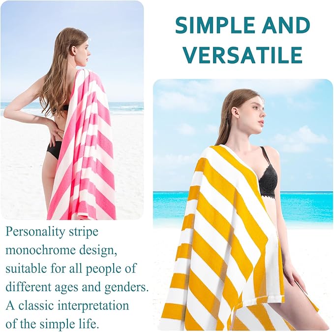4 Packs Extra Large Beach Towel Bath Towel 72 * 40 Set Oversized Soft Absorbent Microfiber Terry Blanket NOT Cotton Mexico Costa Rica Bahamas Punta Trip Must Have Water Park Vacation Essentials