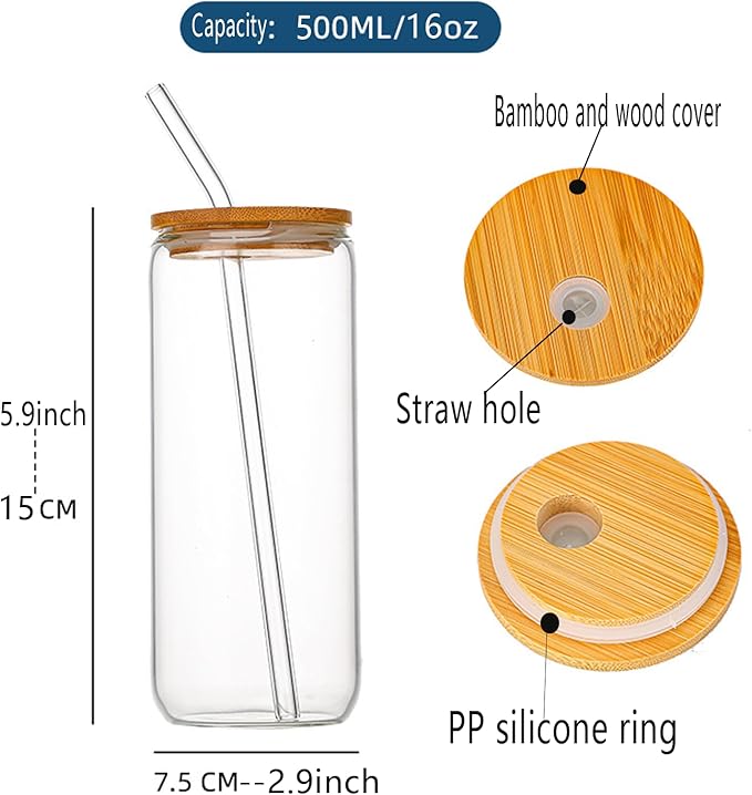 Nana Glass Cups with Lids and Straws, 16 Oz Glasses Set, Perfect for Mothers Day, Birthday, Christmas Gifts for Mom