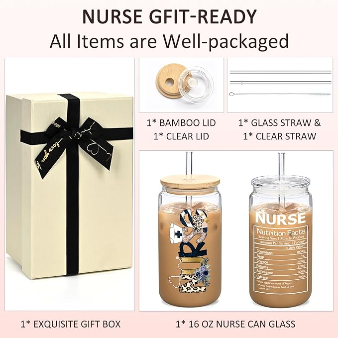 LiqCool Nurse Gifts: Women & Student Nurses, Practitioners & Graduation - 16 Oz Glass Can