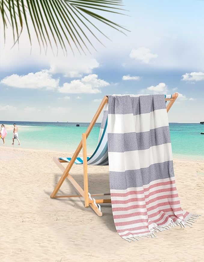 LANE LINEN Oversized Beach Towels 4 Pack - Extra Large, Absorbent & Quick Dry, No Sand, Pool Towels for Adults, 39"x71" - Multi