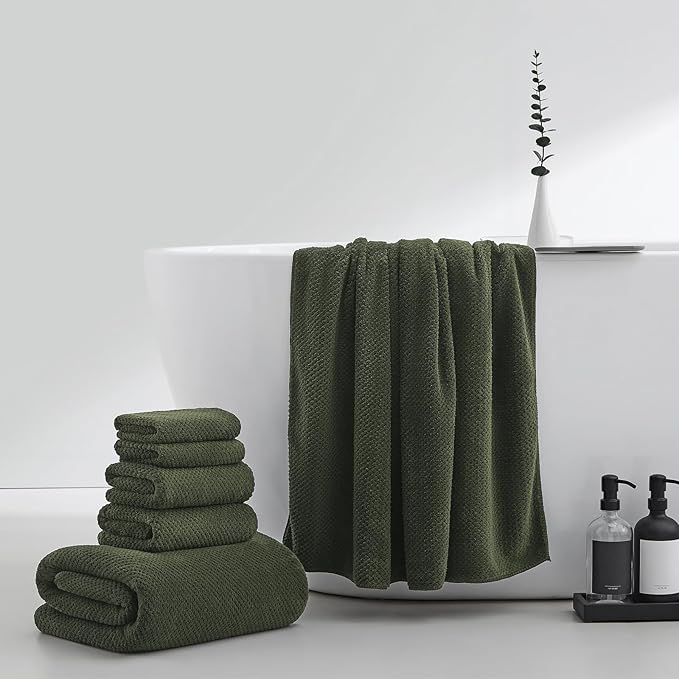 Oversized Bath Towels Extra Large 40x80 Inches Bath Sheets for Adults Super Soft Quick Dry Highly Absobent Microfiber Shower Towels (2 Piece, Green)