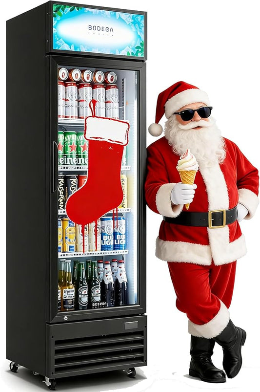 BODEGACOOLER Commercial Beverage Refrigerator, Commercial Merchandiser Refrigerator with Soft LED Light, Adjustable Shelves, Display Cooler with 192 cans & 120 bottles, For kitchen/Office/Home/Garage