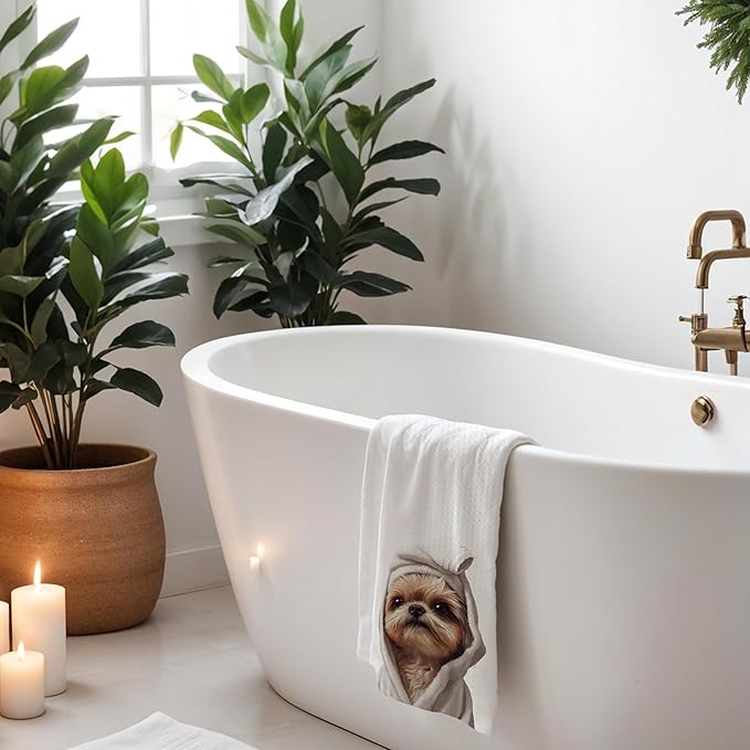 Shih Tzu Hand Towels for Bathroom, Shih Tzu Bathroom Hand Towels, Dog Bathroom Decor, Kids Hand Towels, Kids Bathroom Decor, Shih Tzu Gifts for Women Dog Lovers, 16x24 Inch