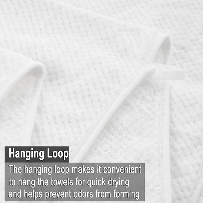 Large Bath Towels Set 30x60 Inches Super Soft Absorbent Quick Dry Luxury Microfiber Shower Towels for Bathroom -White,Pack of 6