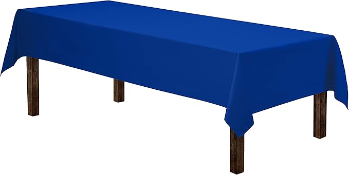 Gee Di Moda Rectangle Tablecloth - 60 x 126 Inch Royal Blue Table Cloth for 8 Foot Rectangle Tables - Heavy Duty Washable Fabric - for Holiday Party, Dinner, Weddings, Baby Shower & Events