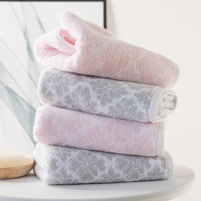 Vie Triomphe Facial Towels Washcloth (2 Pieces Love Letter Face Towel) Hand Towels Bathroom Decor 13x29 Inch Cotton Soft Absorbent Spring Summer Decorative Hand Towels for Bathroom Kitchen