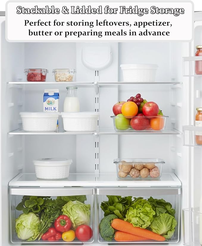 16 oz Creme Brulee Ramekins Oven Safe, Small Souffle Ramekin with lid, Mini Porcelain Ramekins Set with Covers, Small Ceramic Baking Dish Set of 4