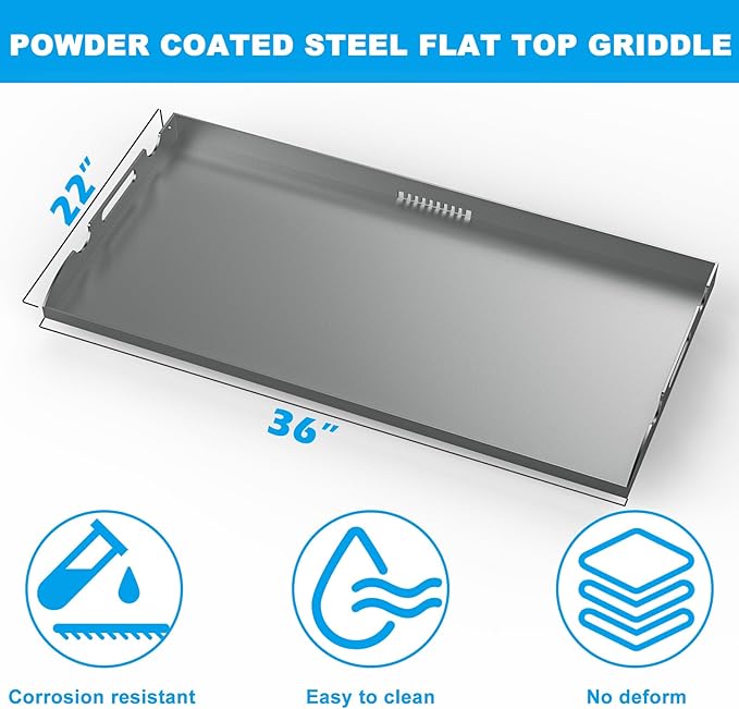 Flat Top Griddle Insert for Blackstone 36 Inch Griddle Powder Coated Steel Cooking Plate with Rear Grease System for Blackstone 1565 1554 1560 1803 1818 1825 1836