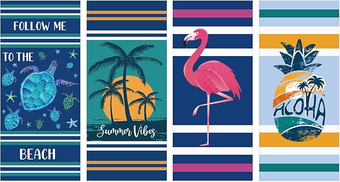 4 Pack Microfiber Beach Towel Fast Drying, Extra Large 71" x 32" Sand Free Beach Towel Super Lightweight Towels for Travel Sports Bath Swimming Pool Camping Picnic Yoga Gym