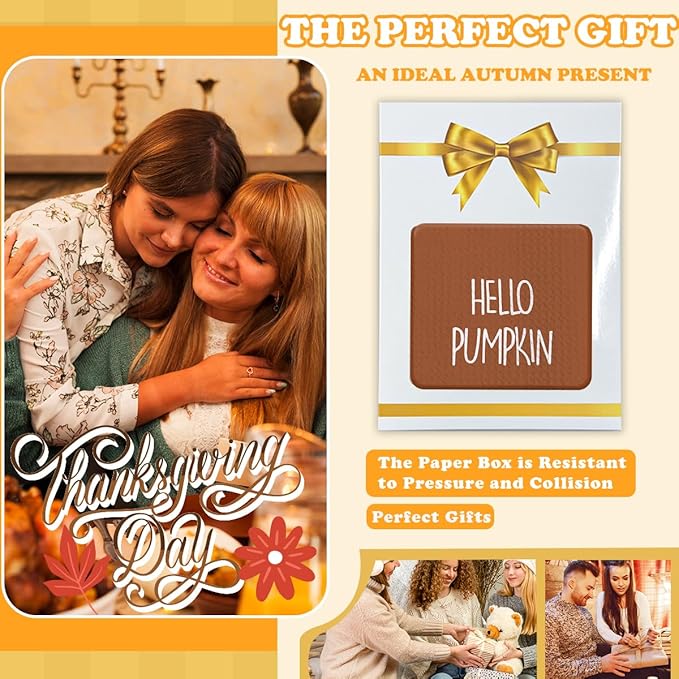 Hello Pumpkin Fall Kitchen Towels,16x23.5 Inch Microfiber Waffle Weave Halloween Kitchen Towels, Autumn Thanksgiving Decor, Seasonal Fall Decorations for Bathroom-C03