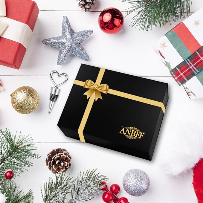 Wine Glasses Set of 2, 17.2 Oz Hand Blown Crystal Clear Glass, Long Stem Red/White Wine Glass with Wine Accessories and Gift Box - for Birthdays, Weddings, Party