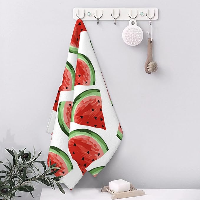 Watermelon Hand Towel for Bathroom Set of 2 Hand Bath Towels Soft Absorbent Decorative Towels for Bathroom Kitchen Yoga Home Decor 14 x 28 in