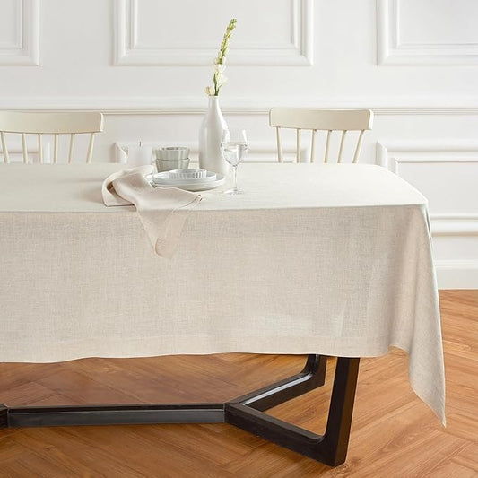 Solino Home Linen Tablecloth 70 x 132 Inch - 100% Pure Linen Flax Table Cloth for Rectangle Tables - Sonoma, Machine Washable Tablecloth for New Year