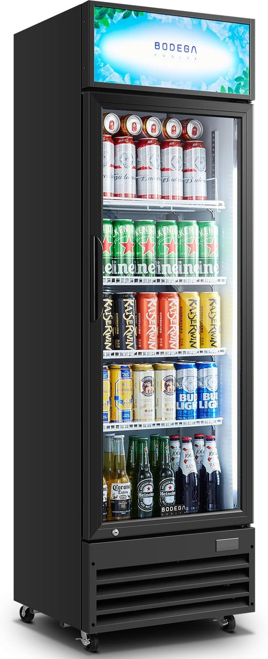 BODEGA BODEGACOOLER Commercial Beverage Refrigerator and Cooler, Commercial Merchandiser Refrigerator with Soft LED Light, Adjustable Shelves, Display Cooler with 192 cans & 120 bottles,9.0 Cu.Ft.