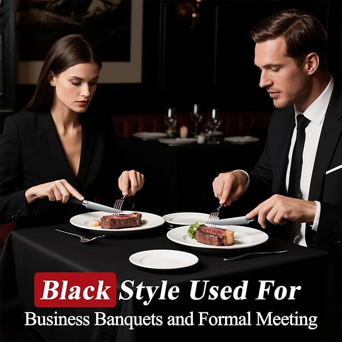 Sunnecko Steak Knives Set of 8,Premium Stainless Steel Serrated Steak Knives Set,Pakkawood Handle 4.5 Inch Kitchen Steak Knife with Gift Box(White/Black Handle)