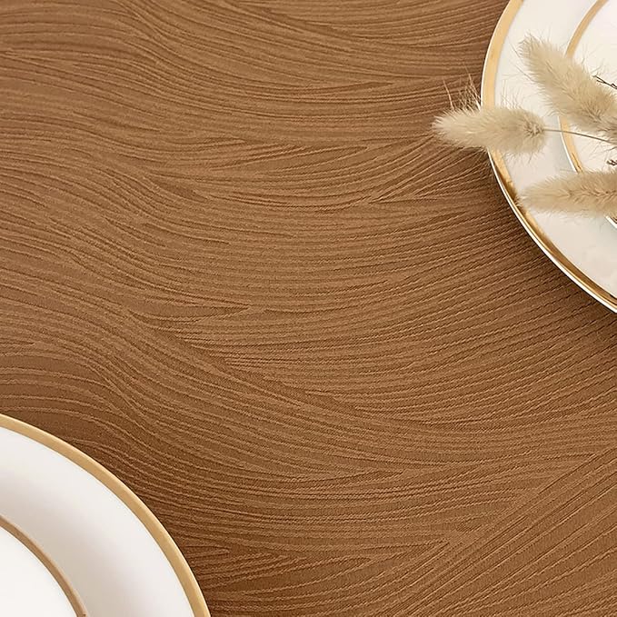 maxmill Fall Tablecloth Swirl Design Spillproof Wrinkle Free Heavy Weight Soft Table Cloth Decorative Fabric Table Cover for Harvest Celebration Thanksgiving Dinner Rectangle 52 x 70 Inch, Fall Leaf