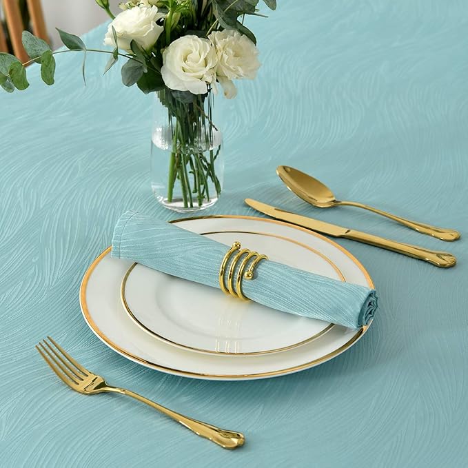 maxmill Jacquard Cloth Napkins 20 x 20 Inch with Hemmed Edges Swirl Pattern Soft Comfortable and Luxury Serviette for Family Dinners Weddings Parties and Banquets Set of 4 Turquoise
