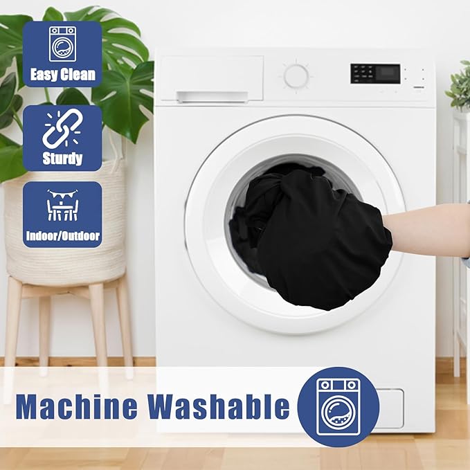 Round Spandex Tablecloth, Elastic Fitted Waterproof Tablecloths for 31"-35" Tables, Stretch Washable Picnic Table Cover for Camping, Dining, Indoor and Outdoor, Black