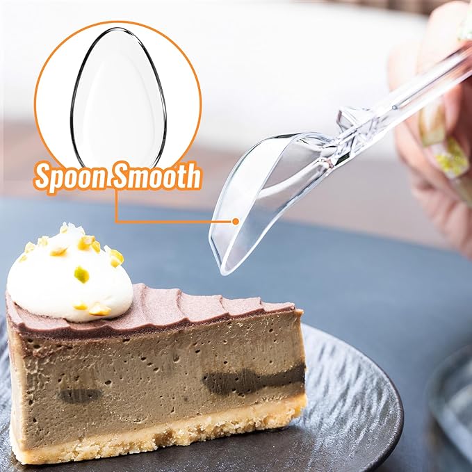 Plastic Spoons Heavy Duty, Disposable Clear Silverware Full Size 7.5", Pack of 85