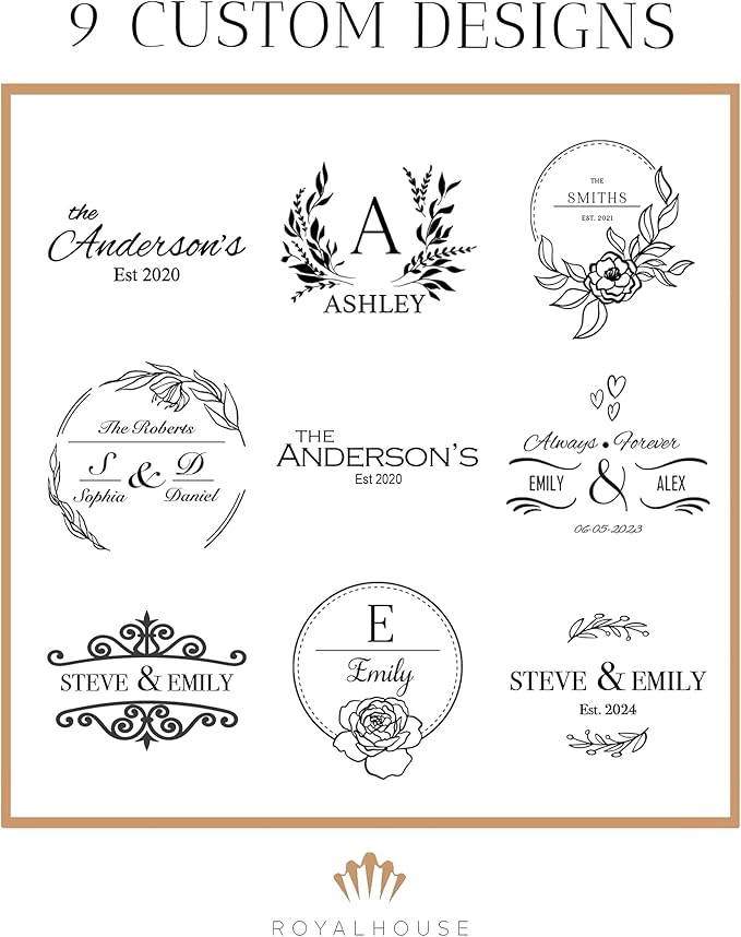 RoyalHouse Personalized Charcuterie Board, Custom Bamboo Engraved Cheese Board, Perfect for Weddings, Bridal Showers, and Special Occasions