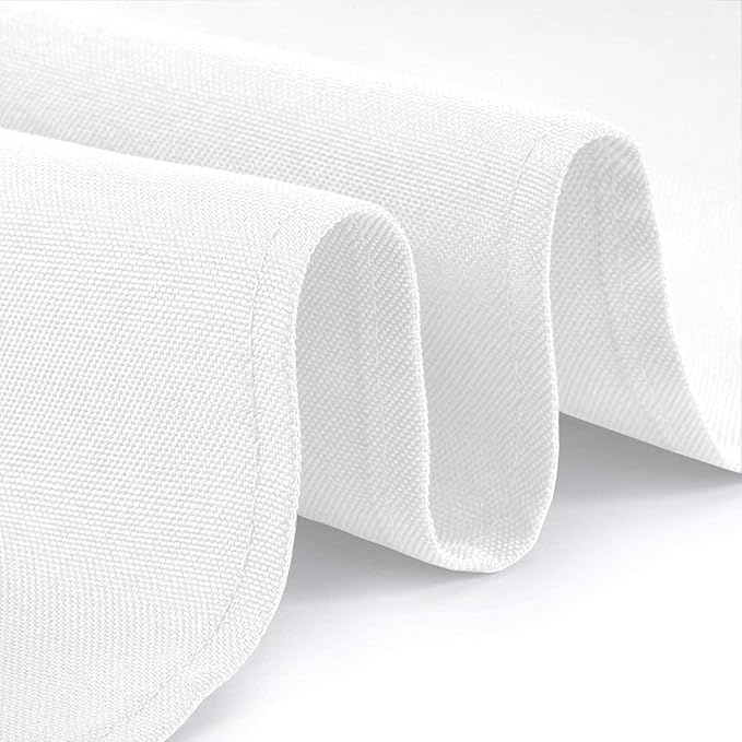 Classic White Tablecloth 90x132 - White Table Clothes for 6 Foot Rectangle Tables, 200 GSM Stain and Wrinkle Resistant Washable Fabric [2 Pack]