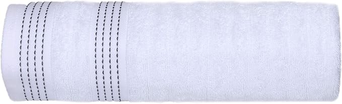 CASA COPENHAGEN Elegance 6 Pieces Towel Set- Grey Violet + White, 550 GSM 2 Bath Towel 2 Hand Towel 2 Washcloth, Designed in Denmark Made of Soft Egyptian Cotton for Bathroom, Kitchen and Shower