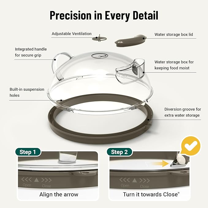Microwave Splatter Cover with Water Steamer, Upgraded Microwave Cover for Food with Handle, Clear Plate Covers, Splatter Guard, Kitchen Essentials Gadgets, House Warming Gifts New Home, 10 Inch