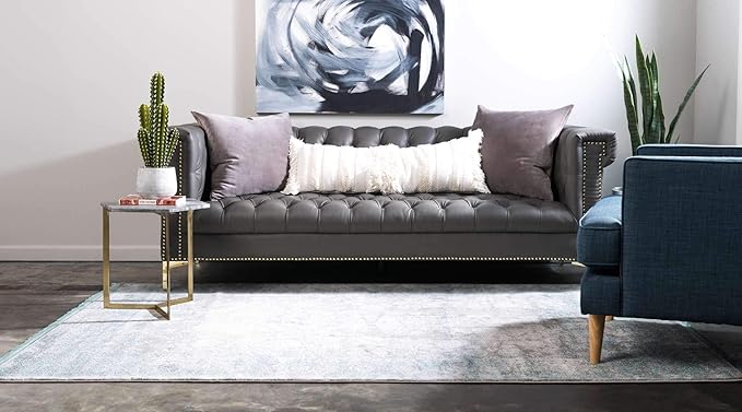 Unique Loom Traditional Classic Intricate Design with Distressed Vintage Detail, Area Rug, 5' 0" x 8' 0", Blue/Gray