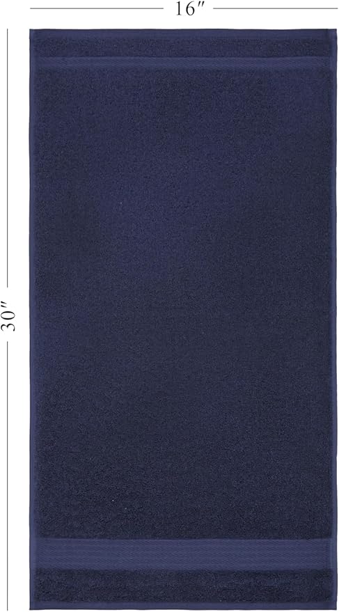 Ozdilek 6-Piece Bath Towel Set, 2 Bath, 2 Hand, 2 Wash, 100% Cotton Turkish Towels, 2 Bath Towels (30x60/550 GSM), 2 Hand Towels (16x30/575 GSM), 2 Washcloths (13x13/600 GSM) (Navy Blue)