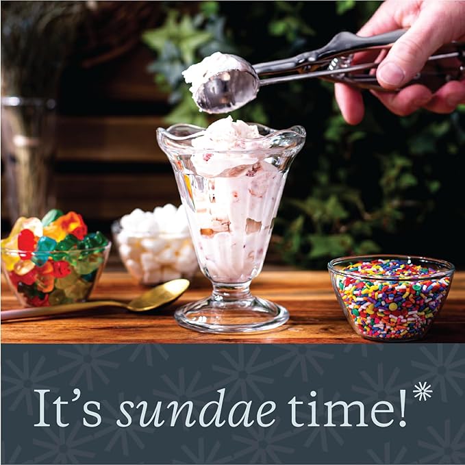 Vikko Glass Dessert Cups, Set of 12 Footed Ice Cream Bowls, 7.5 Ounce Milkshake Glasses, Thick and Durable Parfait Sundae Cups