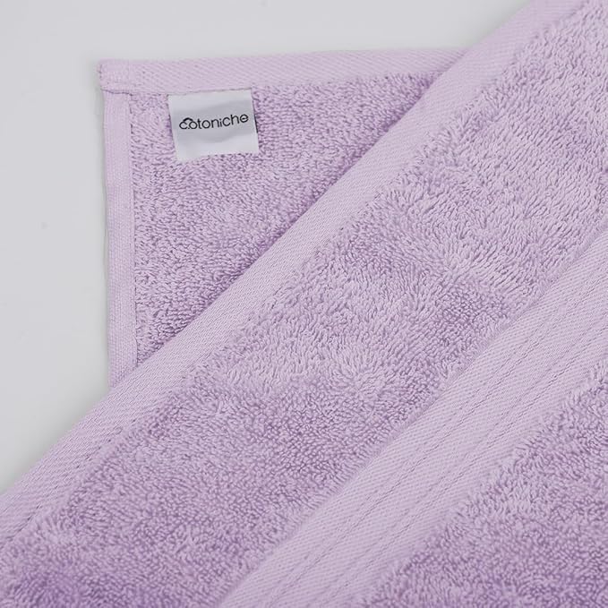 Hotel Quality Towels Set of 4-100% Cotton & Decorative Cute, 100% Cotton - Includes 1 Bathroom Towel (28" x 56"), 1 Hand Towel (16"x28") and 2 Wash Cloths (12"x12") - Lilac