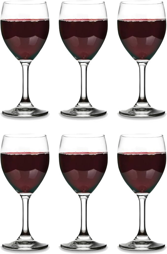 Vikko 11.5 Ounce Wine Glasses, Set of 6 Glasses for Red and White Wine With Stem, Clear Glasses for Wine, Thick and Durable Stemmed Cup