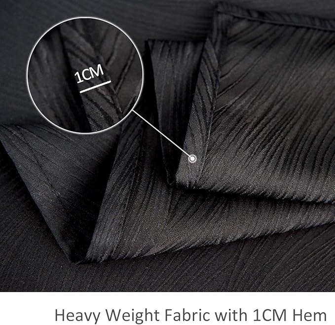 maxmill Jacquard Table Cloth Waving Pattern Water Proof Wrinkle Free Heavy Weight Soft Tablecloth Decorative Fabric Table Cover for Outdoor and Indoor Use Rectangular 60 x 104 Inch Black