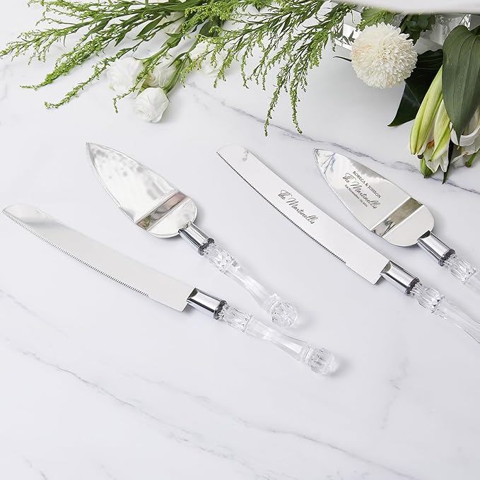 AW BRIDAL Personalized Cake Cutting Set for Wedding, Mr and Mrs Cake Knife Set Pie Server Cutter Couple Gifts for Wedding Anniversary Engagement//DK2201CPP26//
