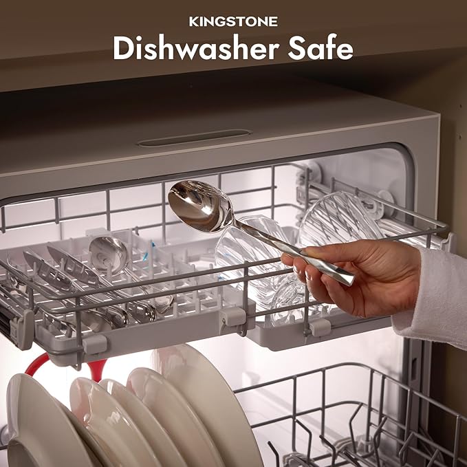 KINGSTONE Silverware Set, Luxury 30 Piece Flatware Set for 6, 18/10 Stainless Steel Cutlery Set with Diamond Cut Pattern for Kitchen, Home, Wedding, Party, Mirror Polished and Dishwasher Safe