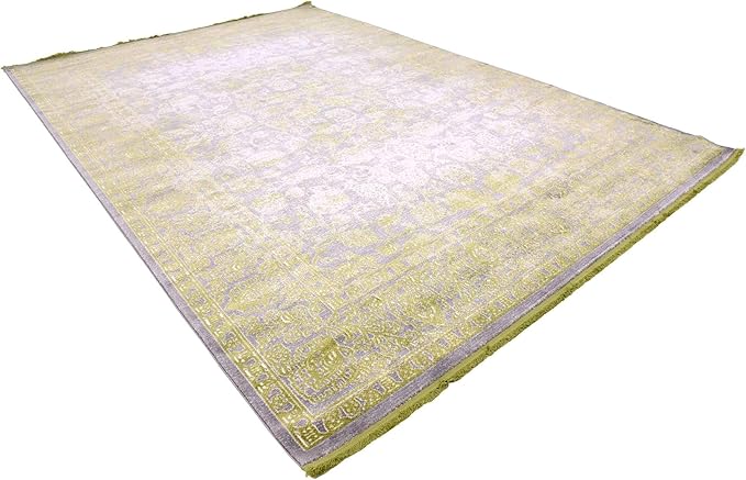 Unique Loom Traditional Classic Intricate Design Distressed Vintage Detail, Area Rug, 8' 0" x 11' 4", Light Green/Gray