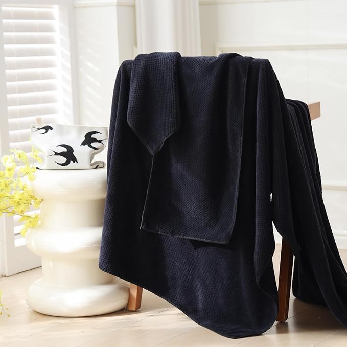 40x80 Inches Bath Sheets Towels for Adults Oversized Bath Towels Extra Large Luxury Super Soft Absorbent Quick Dry Microfiber (Black,6PCS)