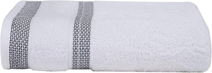 CASA COPENHAGEN Solitaire 6 Pieces Towel Set- Bright White, 600 GSM 2 Bath Towel 2 Hand Towel 2 Washcloth, Designed in Denmark Made of Soft Egyptian Cotton for Bathroom, Kitchen & Shower