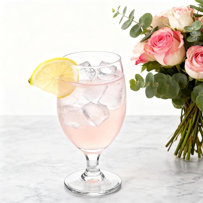 36 Pcs Clear Glasses 13.5 Oz Glass Stemmed Drinks Cup for Dishwasher Wine Juice Milk Beer Cold Beverages