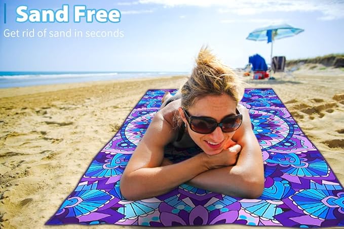 4 Pack Microfiber Thin Beach Towel Lightweight 71x32 Oversized Extra Large Sand Free Towels Quick Dry for Travel Pool Yoga Gym Sports Beach Accessories Vacation Essential Gift