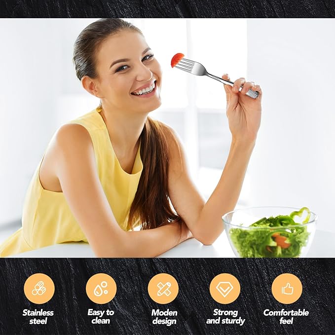 Bokon 320 Pieces Dinner Forks Bulk Set 6.9 Inches Stainless Steel Silverware Durable Table Forks Set for Home Restaurant Kitchen Dishwasher Safe