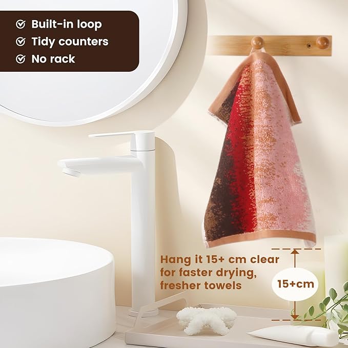 SEMAXE 100% Cotton Washcloths 12-Pack, 13 × 13 Inch Soft Luxury Face Towels – Super Absorbent & Quick-Dry, Premium Cloth with Hanging Loop, Oeko-TEX Certified, Gift-Ready Box