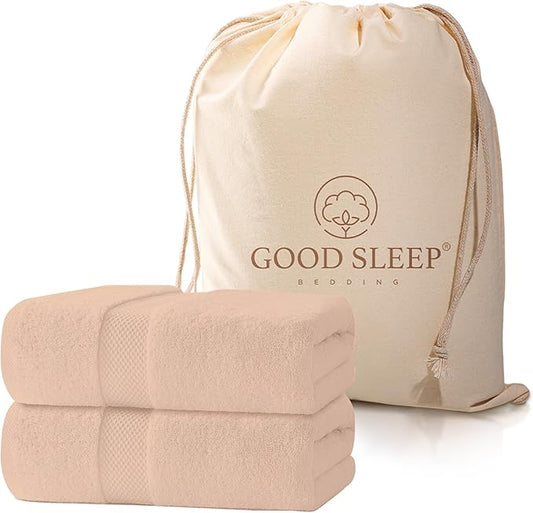 100% Cotton Bath Towels, Pack of 2 Towels for Bathroom, Luxury 700 GSM Bath Towel, Highly Absorbent Bathroom Towel Set, 30 x 60 Inches Large Bath Towels, Super Soft & Quick Dry Towel Set, Blush