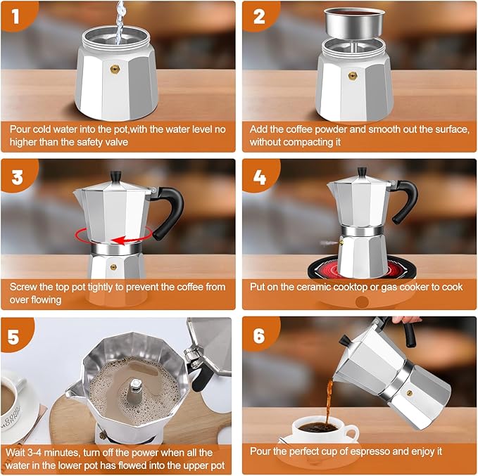 14 Cup Aluminum Espresso Stovetop Moka Pot Express Coffee Maker Percolator Italian Classic Mocha Coffee Machine for Italian and Cuban Cafe Brewing for Home & Camping 700ml 23oz