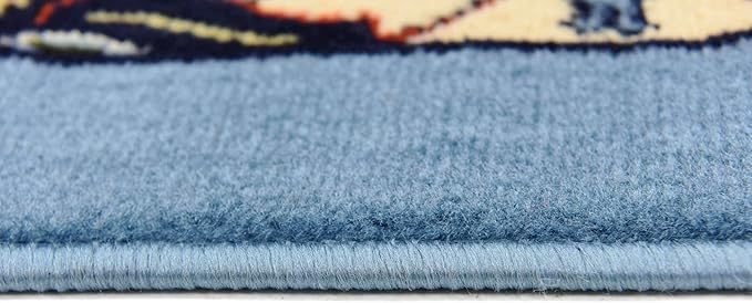 Unique Loom Espahan Collection Area Rug - Cape Cod (7' 10" Square, Blue/ Black)